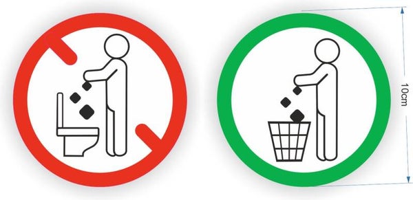 WC - Voorkom Verstoppingen – Sticker - 2 st. - Ø 10cm (1165.61)