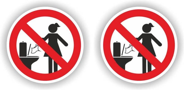 Niets in de WC Werpen Stickers–Vinyl-Ø10 cm-per stuk (1215.59)