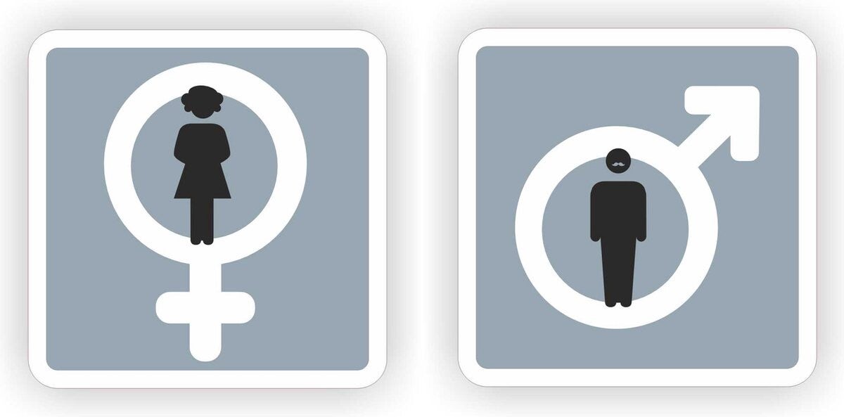 Toiletdeur stickers-man, vrouw-duidelijke bewegwijzering stickers (443.22)