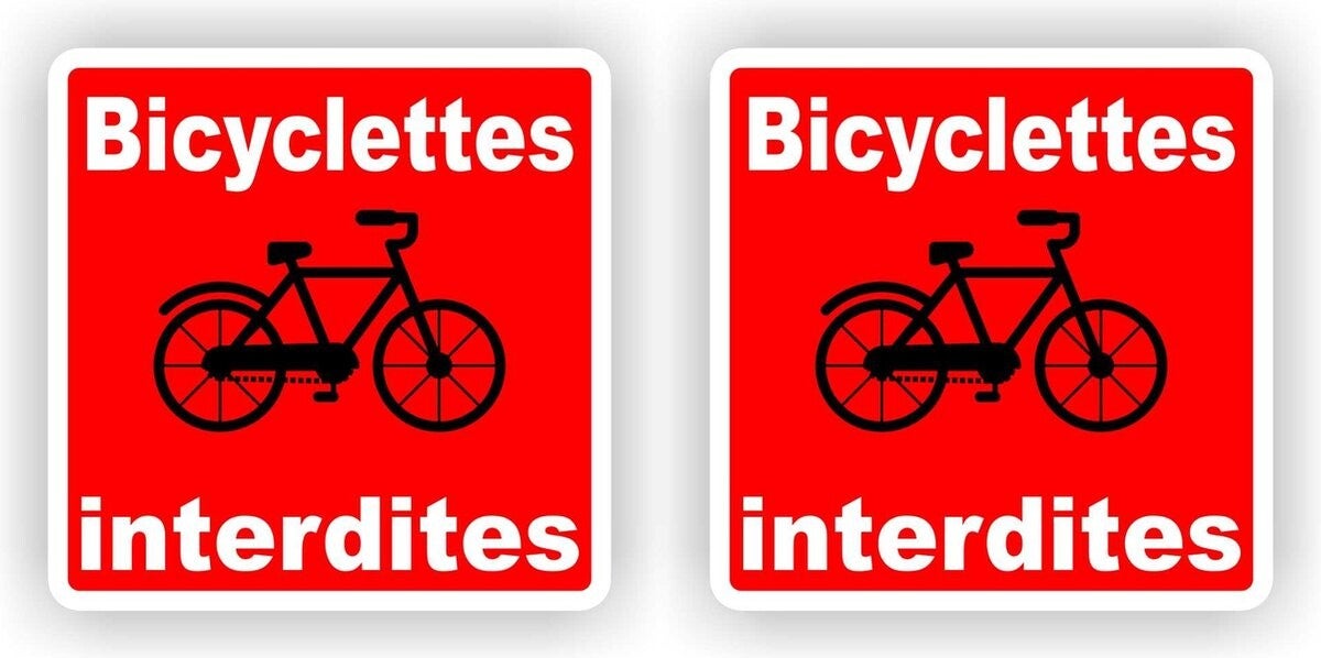 Interdites Bicyclettes 2 stickers. (713.28)