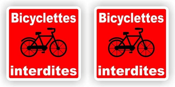 Interdites Bicyclettes 2 stickers. (713.28)