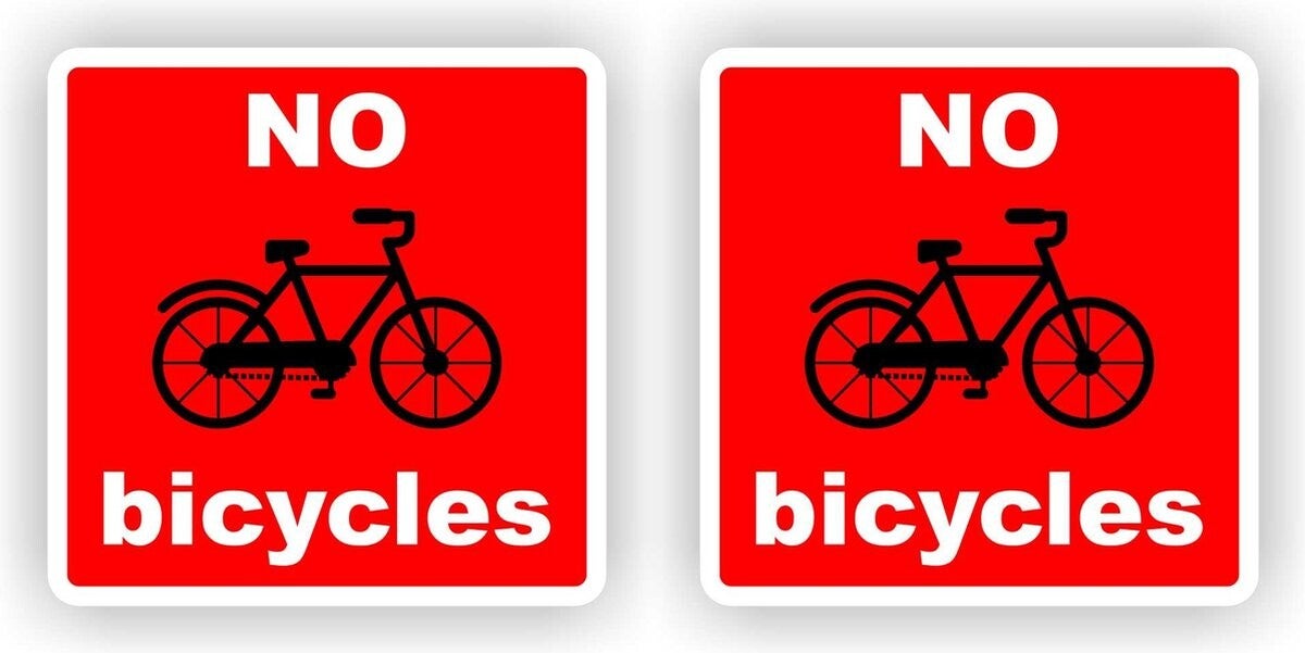 No Bicycles plaatsen 2 stickers  (711.28)