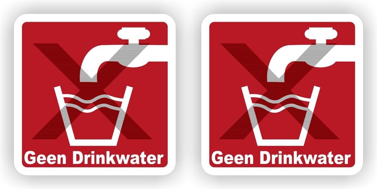 Geen drinkwater-stickerset – 2 stuks  (415.20)