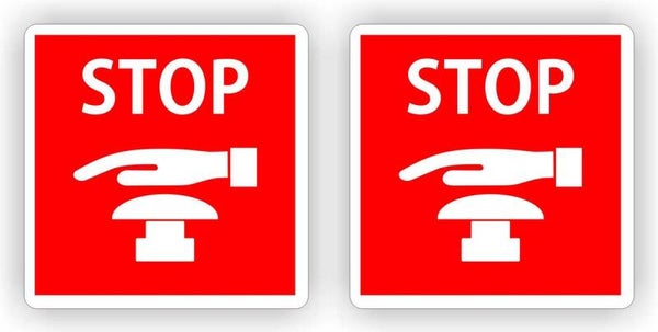 Noodstop stop knop sticker set. (581.41)