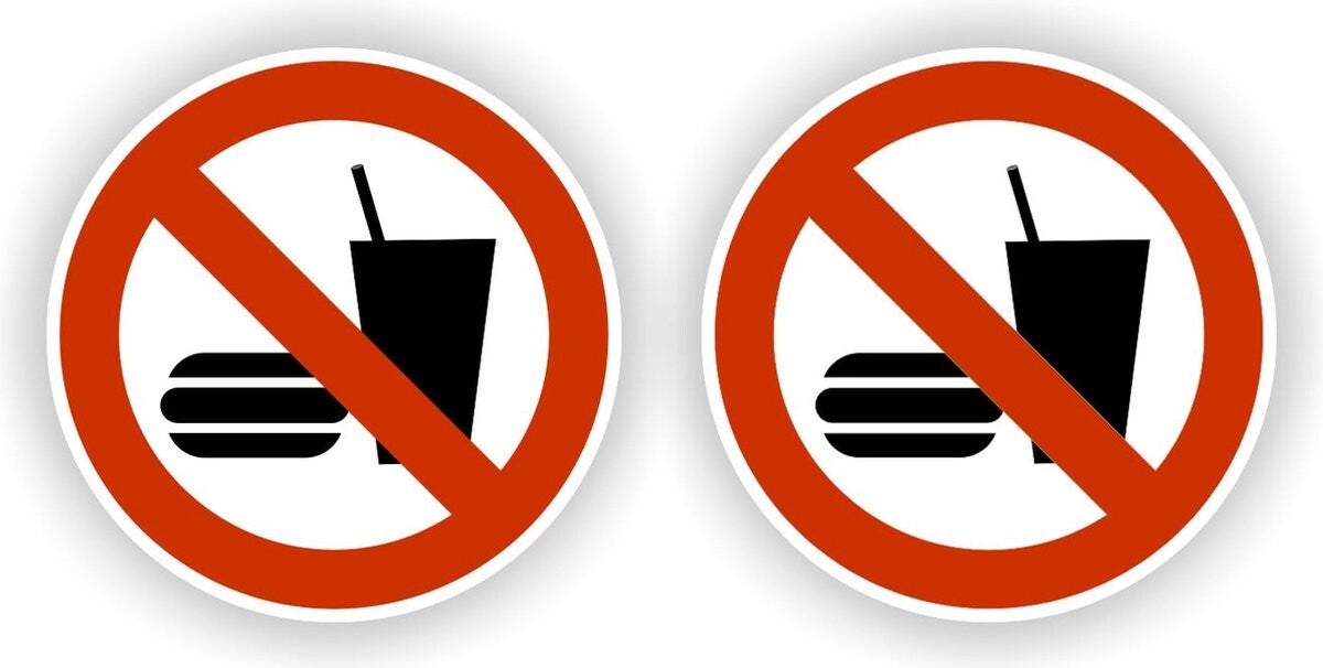 Geen etenswaar toegestaan stickers set  Ø 10 (1102.53)