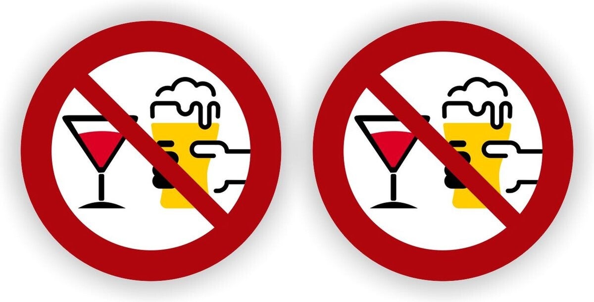 Alcohol niet toegestaan stickers set (1118.55)