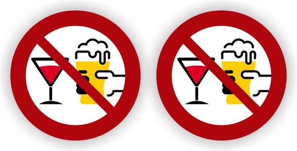 Alcohol niet toegestaan stickers set (1118.55)