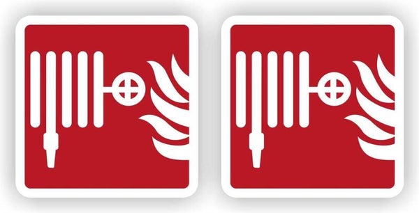 Brandslang haspel hier aanwezig - Sticker set  (395.19)