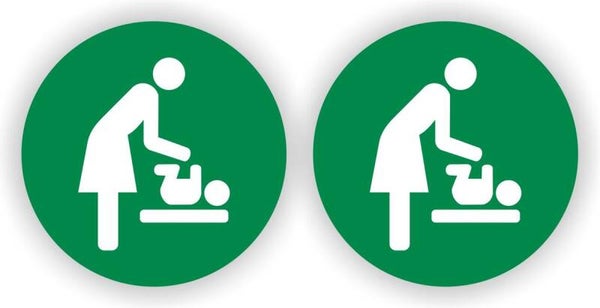 Babyverzorgingsruimte - Sticker Set – 2 stuks - Ø10 cm - groen (263.10)