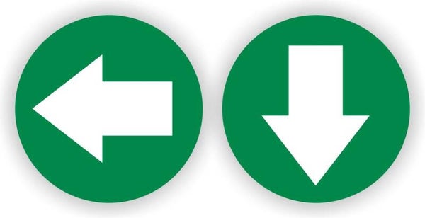 Verwijzingen naar b.v. de WC, pijlen sticker set 2 stuks groen (249.02)