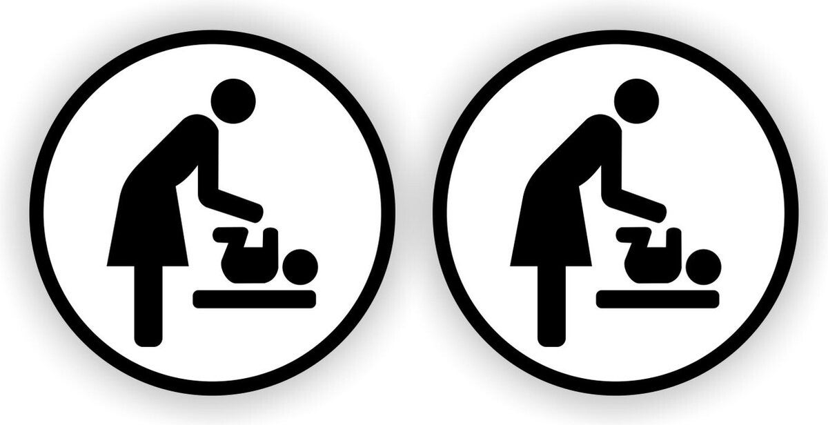 Baby verzorging-Deurstickers-pictogram sticker set zwart wit (265.10)