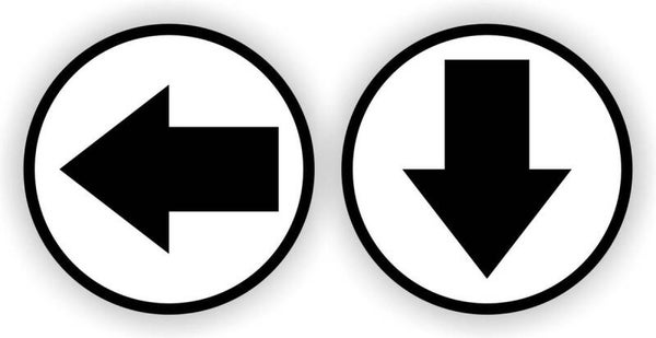 Verwijzingen naar b.v. de WC, pijlen sticker set 2 stuks zwart (247.09)