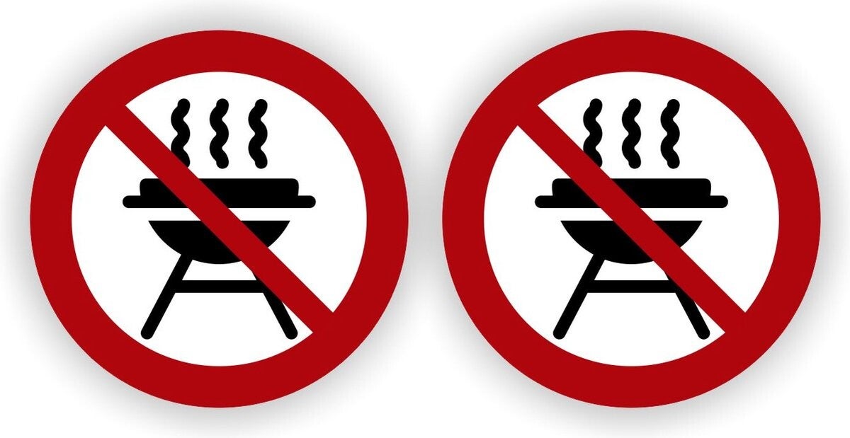 BBQ niet toegestaan stickers set (1116.54)