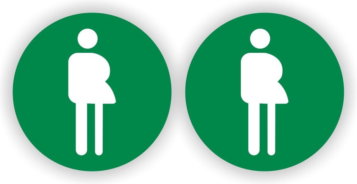 Genderneutraal Toilet - Sticker Set - 2 stuks - Ø10 cm (255.10)