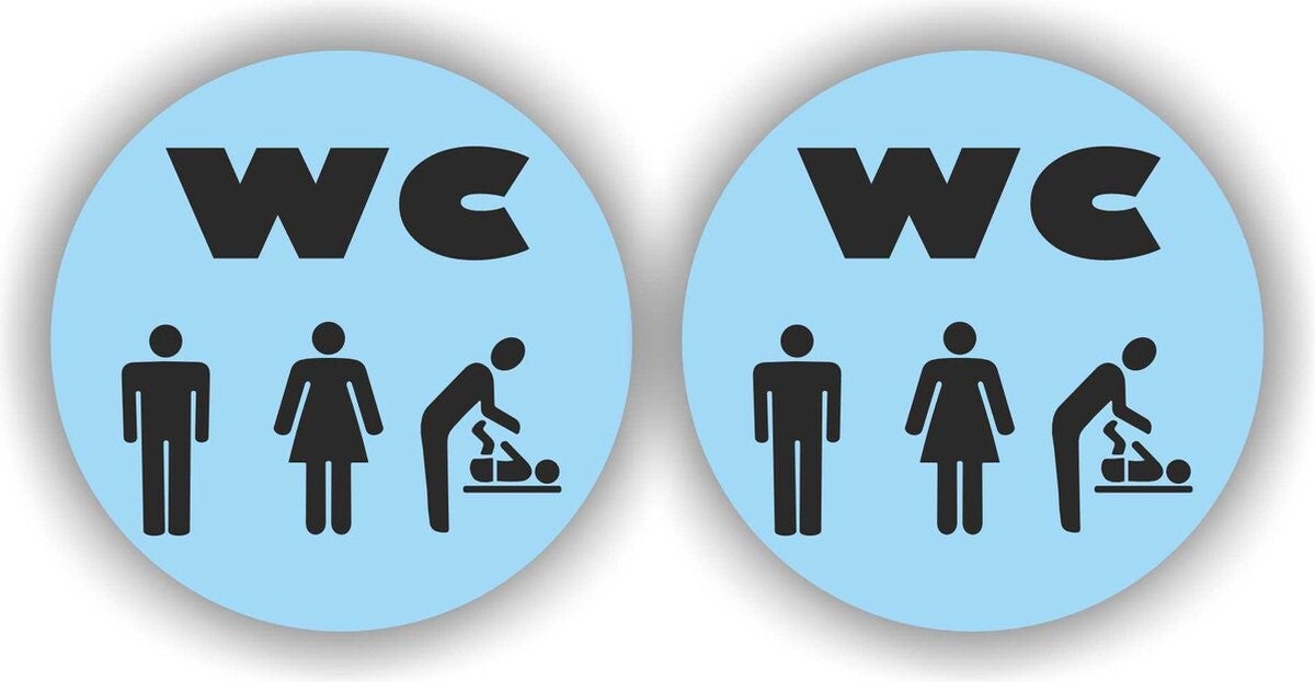 WC deur sticker man, vrouw en baby verzorging set 2 stuks (1230.64)