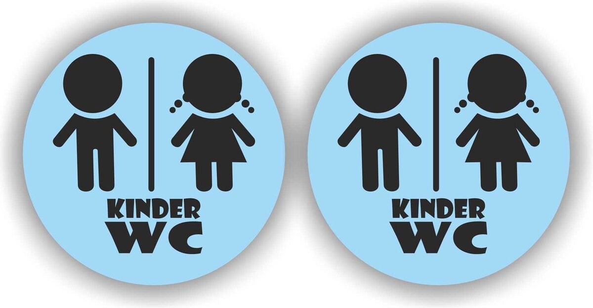 Kindertoilet, deurstickers set 2 stickers blauw (1229.64)