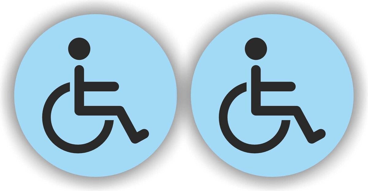 Deur sticker Rolstoel set 2 stuks blauw (1228.64)