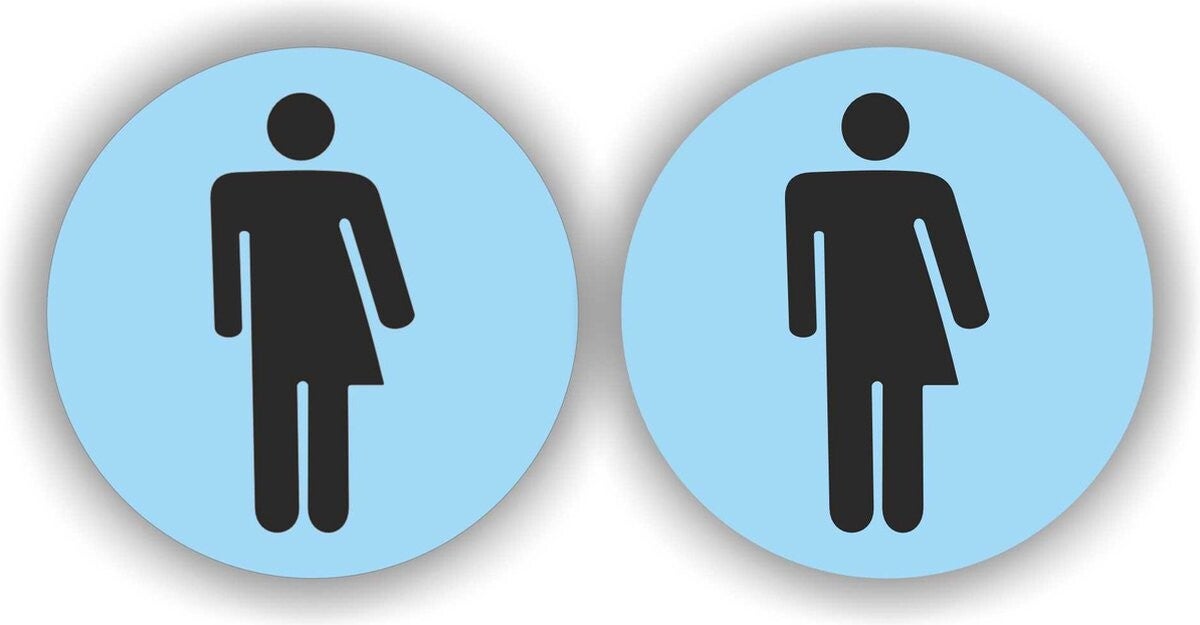 WC deur sticker Genderneutraal set 2 stuks (1227.64)