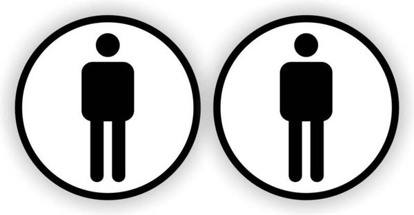 Heren WC-Stickers-pictogram- set 2 stuks zwart/wit (241.09)