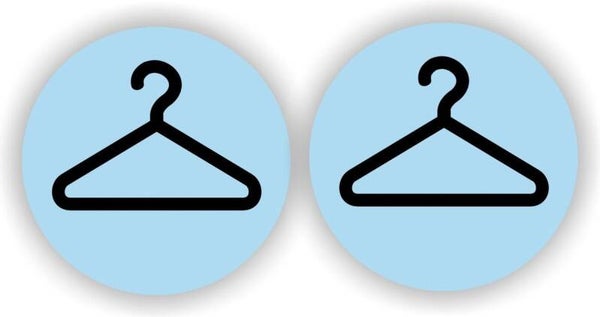 Garderobe pictogramsticker set 2 st. blauw (1368.70)