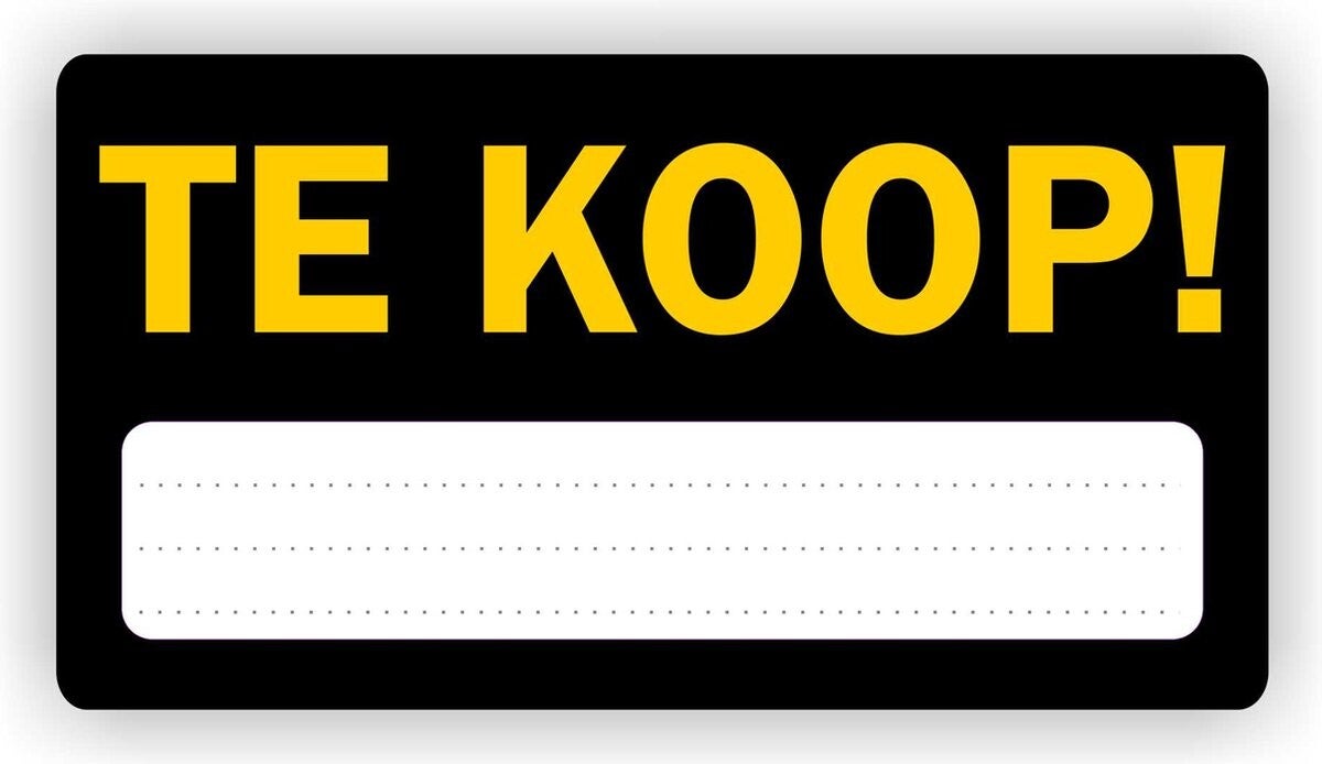 Professionele "TE KOOP" Sticker (545.39)