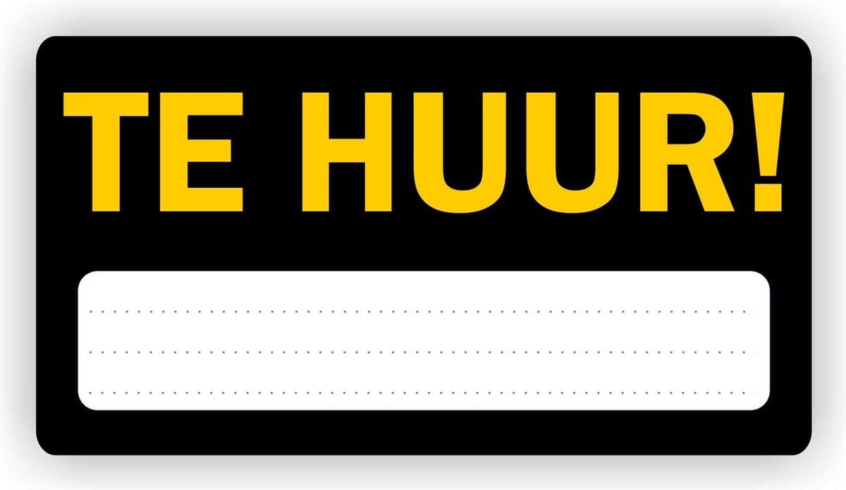Professionele "TE HUUR" Sticker (547.39)