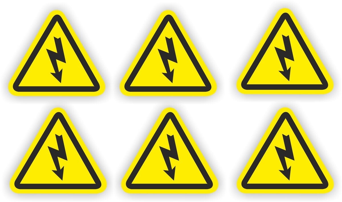 Elektrische spanning iso norm sticker set 6 stuks (203.12)