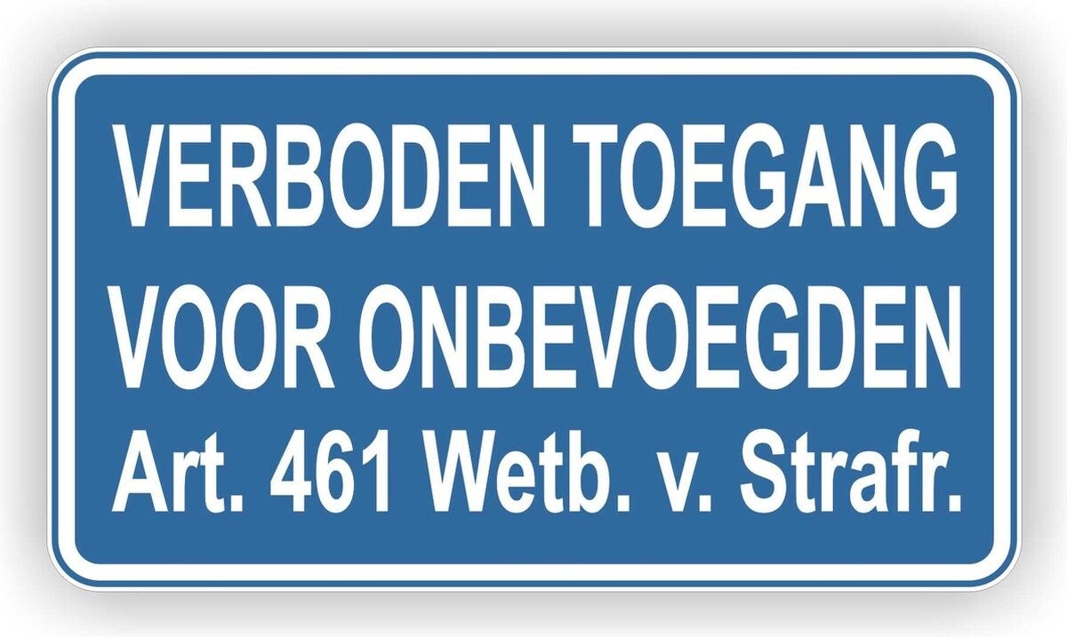 Verboden toegang  sticker (zoals blauwe bordje) 043.03
