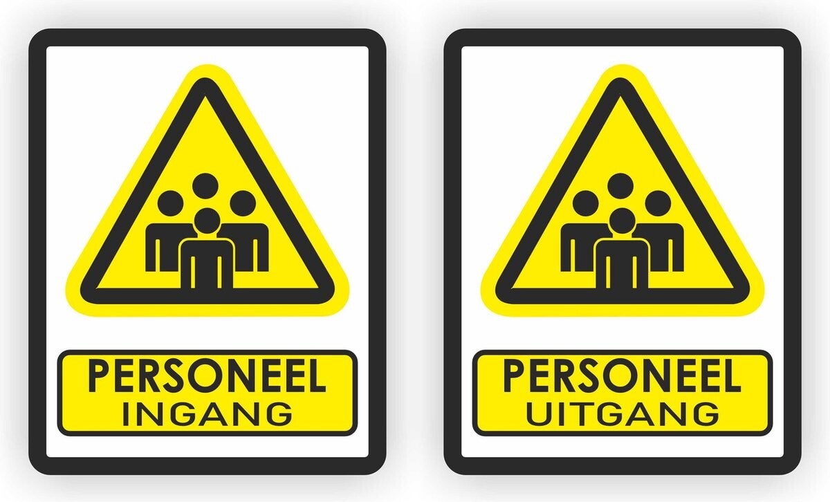 Personeel ingang en uitgang - Deursticker  (707.28)