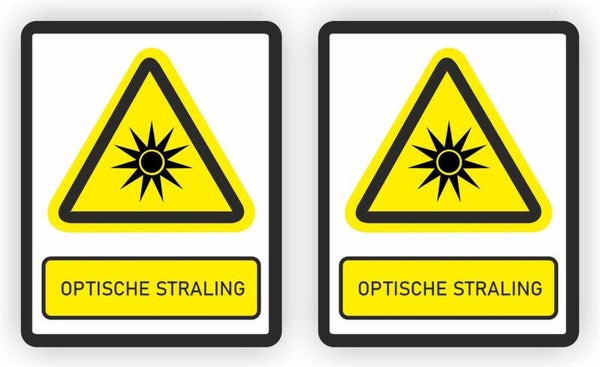 Optische straling - Waarschuwing sticker - set 2 stuks (673.28)