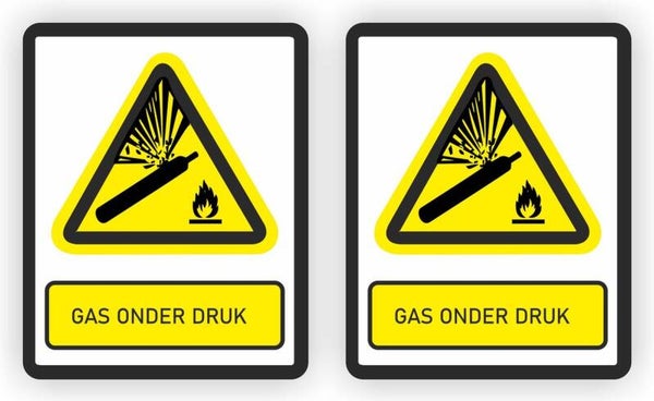 Gas onderdruk - ISO norm - waarschuwing sticker set (687.28)
