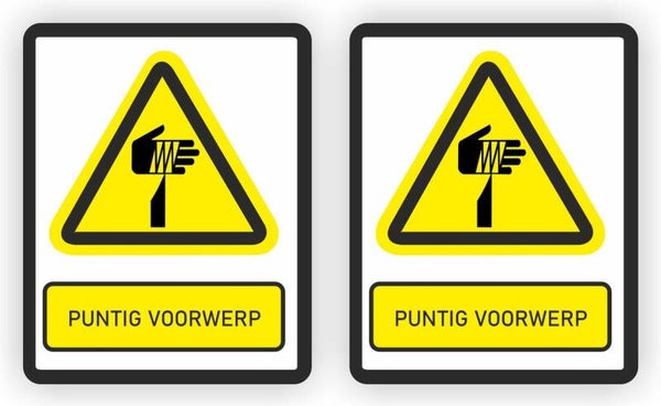 Puntig voorwerp waarschuwingssticker set (643.27)