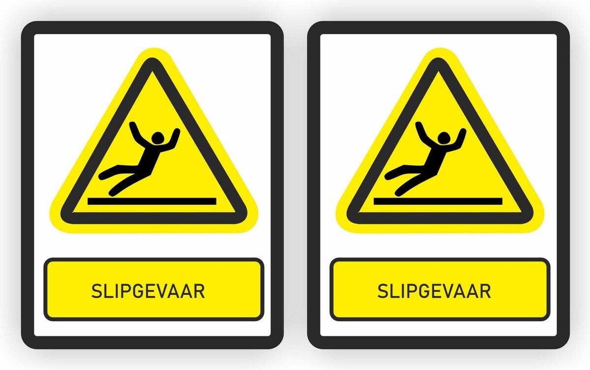 Slipgevaar, pas op gladde vloersticker set (577.26)