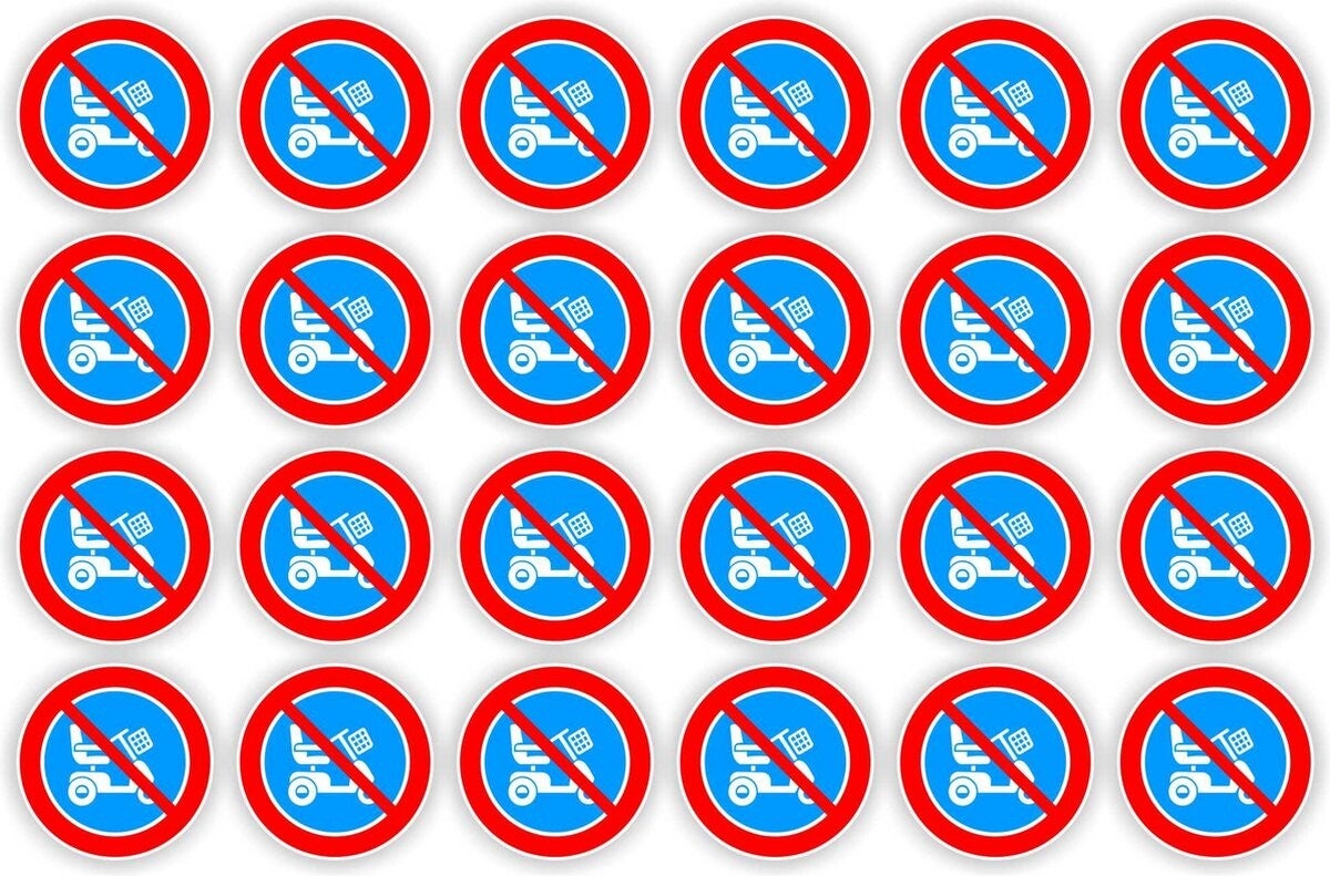 Plaatsen Scootmobiel niet toegestaan sticker set  Ø 5 cm (529.38)