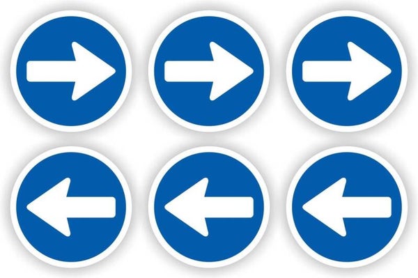 Richtingaanwijzer verkeersbord sticker set 6 stuks (321.16)
