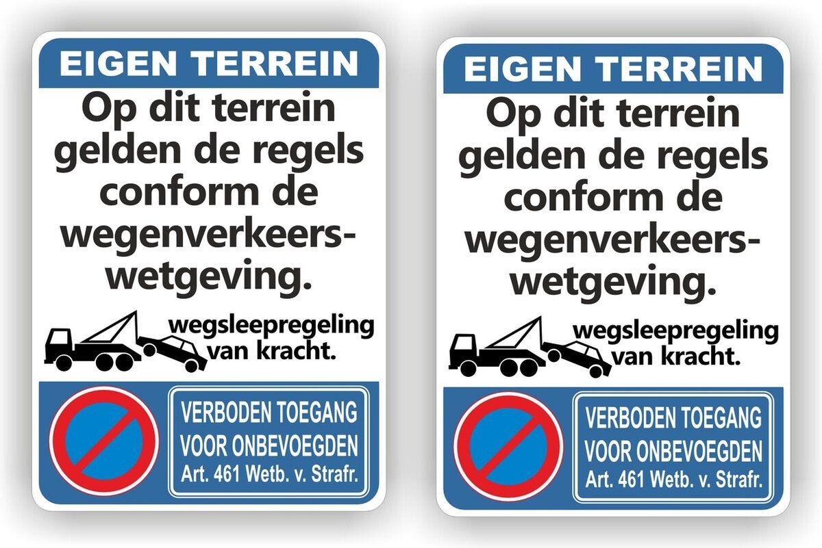 Eigenterrein geen toegang verkeersbord sticker set (1307.66)