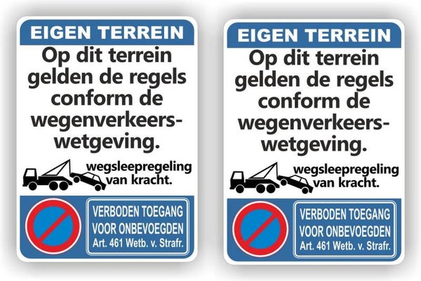 Eigenterrein geen toegang verkeersbord sticker set (1307.66)