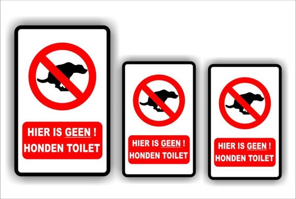 Geen hondentoilet sticker set 3 stuks (019.01)