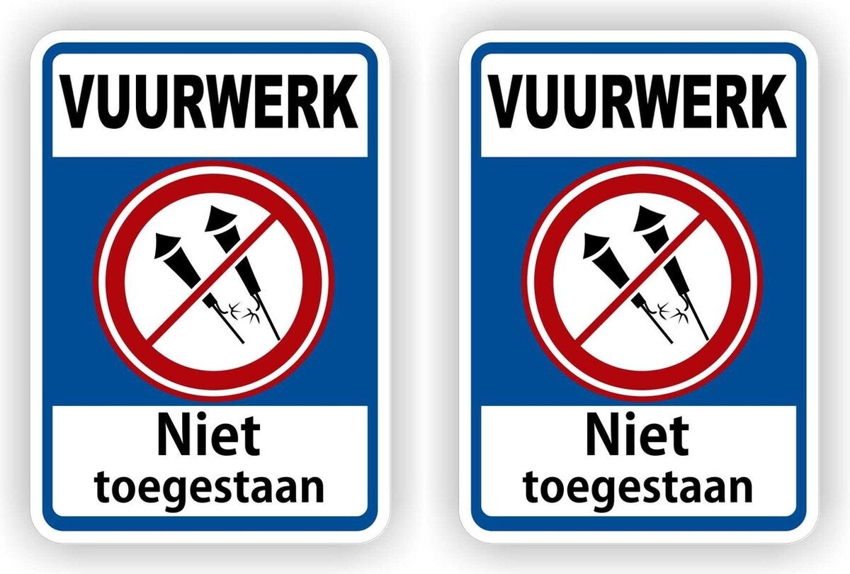 ​Vuurwerk niet toegestaan stickers set 2 stuks. (976.48)