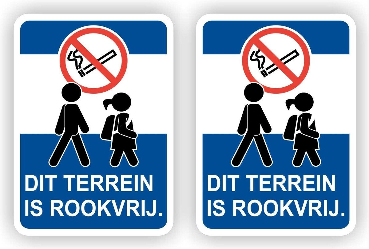 Dit terrein is rookvrij sticker set 2 stuks. (905.32)