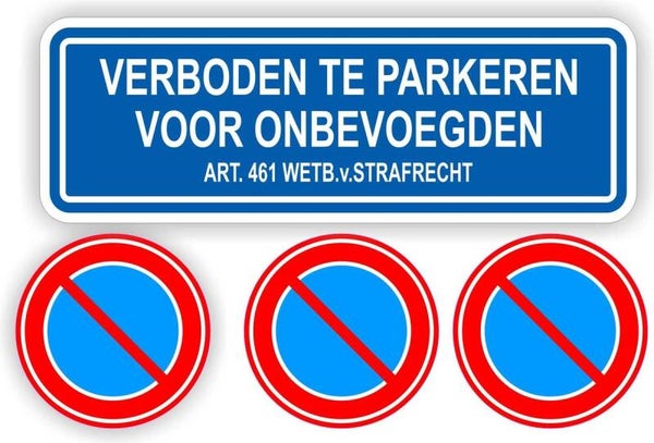 Verboden te parkeren onbevoegde set 4 st. (325.17)