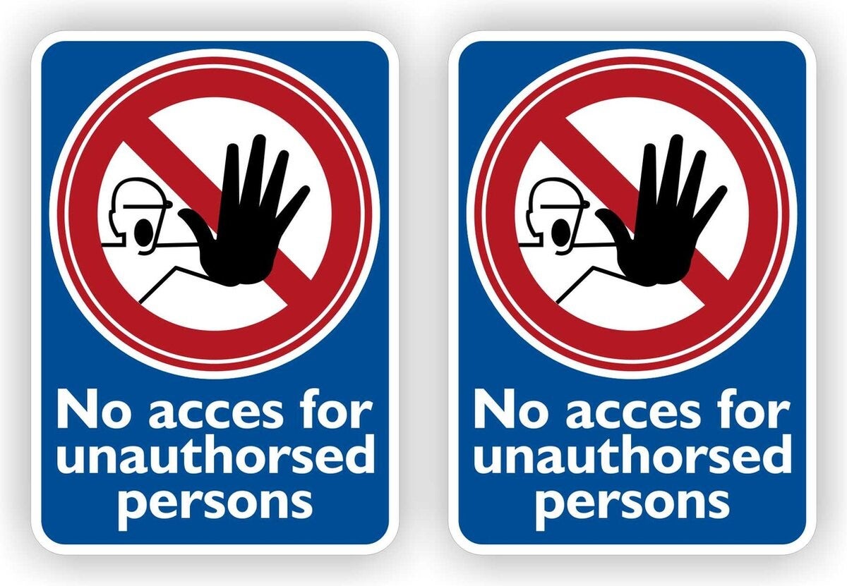 No acces for unauthorsed persons sticker set (1048.52)