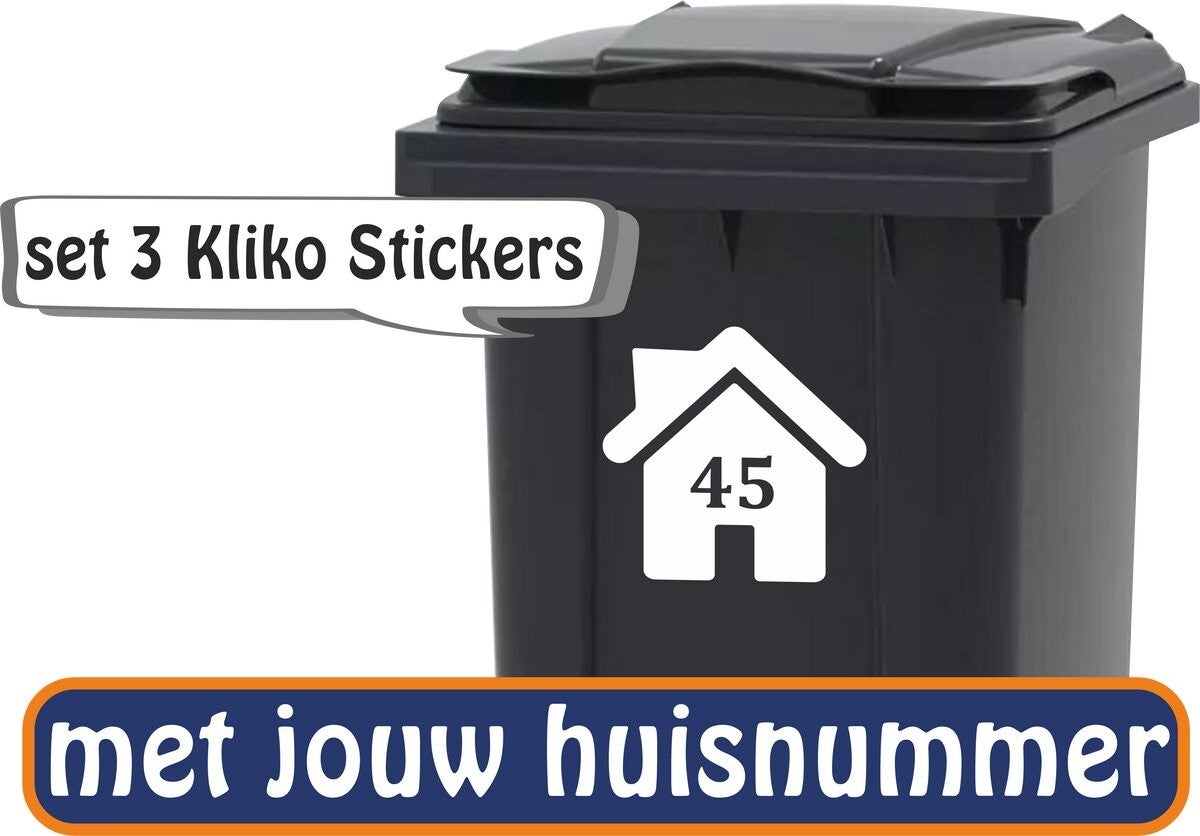 Kliko sticker, 3 huisje met  huisnummer  (957.3st)