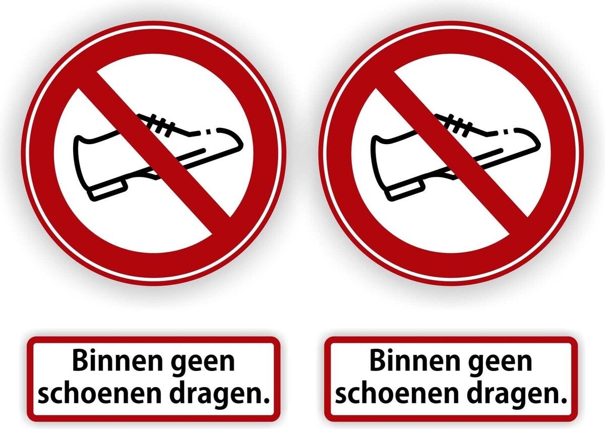 Sticker set binnen geen schoenen dragen  (502.37)