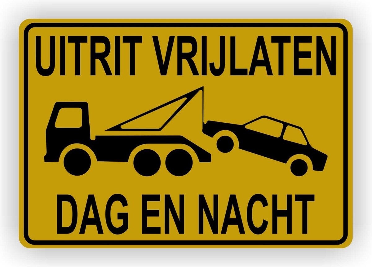 Uitrit Vrijlaten - Wegslepen - Sticker (044.03)