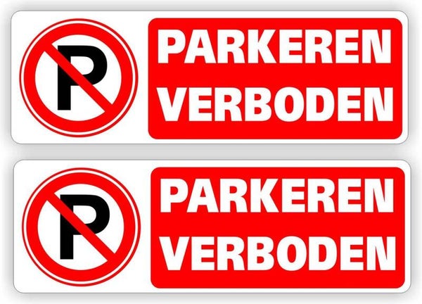 Parkeren verboden sticker set van 2 stuks (887.42)