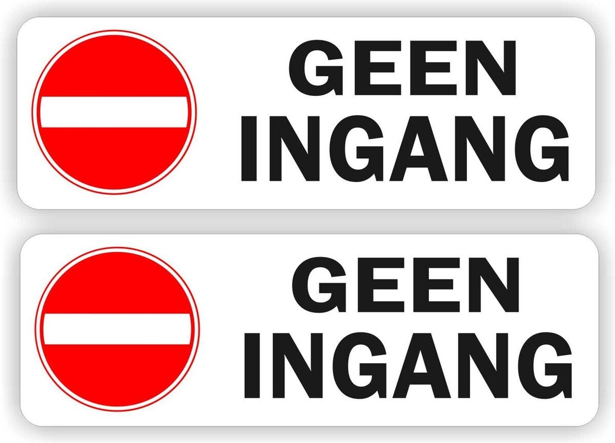 Geen ingang - stickers - set van 2 stuks (889.42)