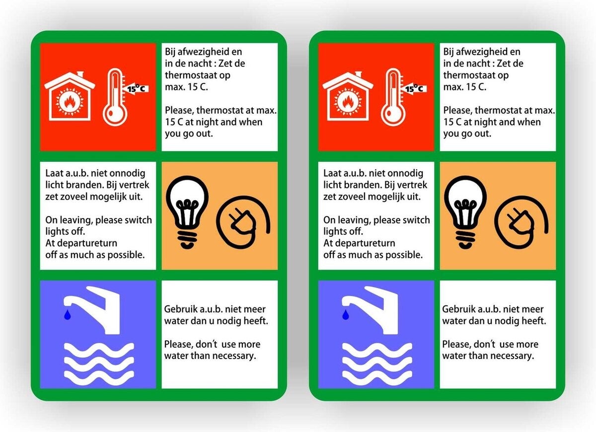 Energie bezuiniging instructie sticker set (1029.49)