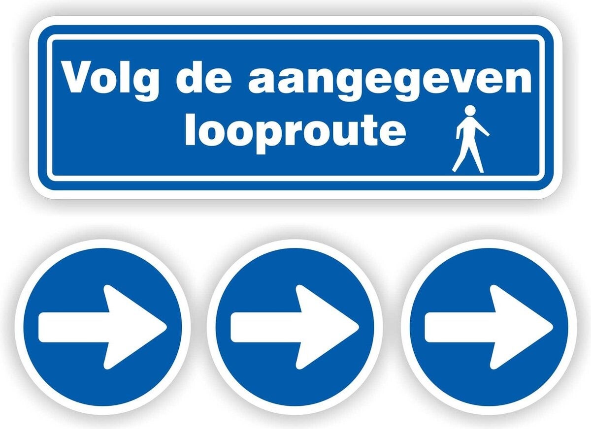 Volg de aangegeven looproute sticker set (0319.19)