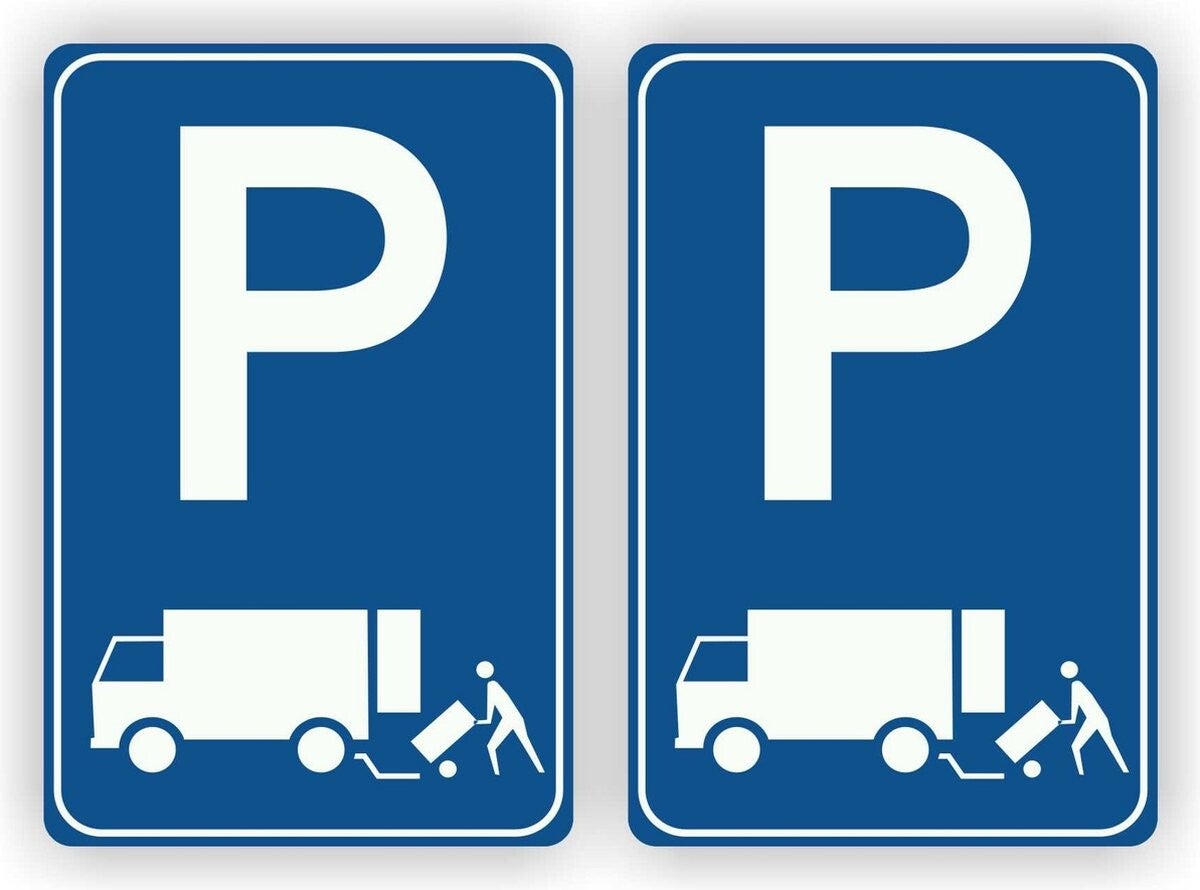 Parkeren Laden en Lossen verkeersbord sticker set 2 stuks (988.36)